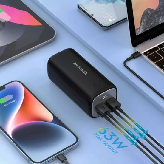 Ravpower Pd Pioneer 20000Mah 70W 4-Port Power Bank - Black